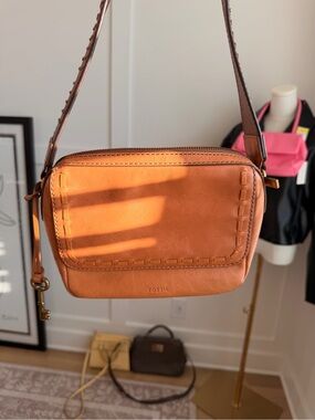 Fossil Genuine Leather Studded Crossbody Bag